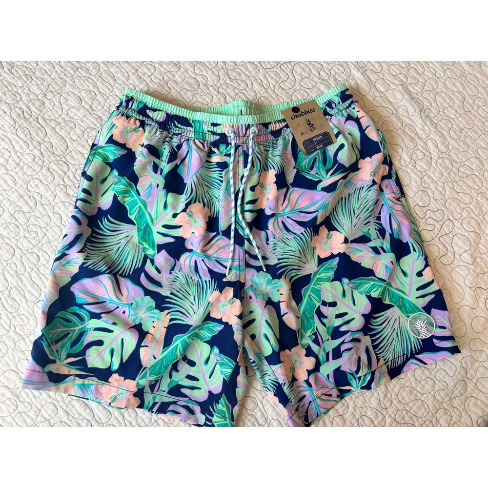 Chubbies The Night Faunas Mens 7" Classic Swim Trunks Tropical Floral Medium